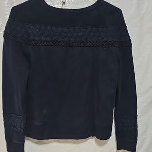 Banana Republic Navy Sweatshirt with Lace Detail